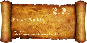 Mazur Martin névjegykártya
