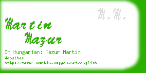 martin mazur business card